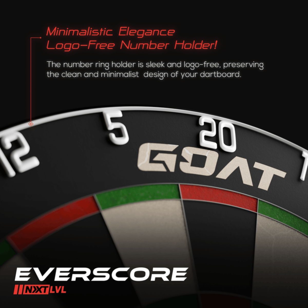 GOAT Everscore NXT LVL Dartboard Details Zahlenring