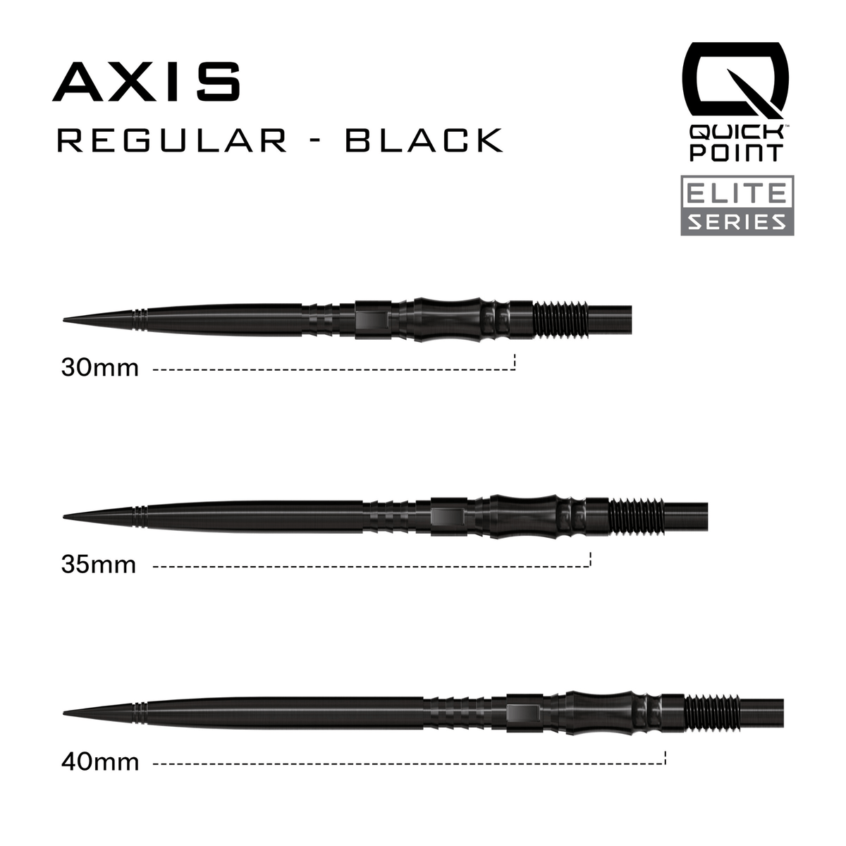 Harrows Axis Elite Series Quick Point Spitzen Black Maße