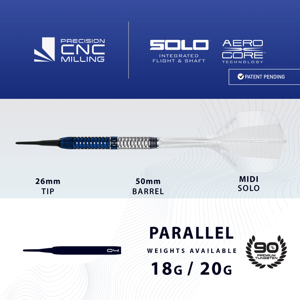 Harrows Geo Parallel Softdarts Abmessungen
