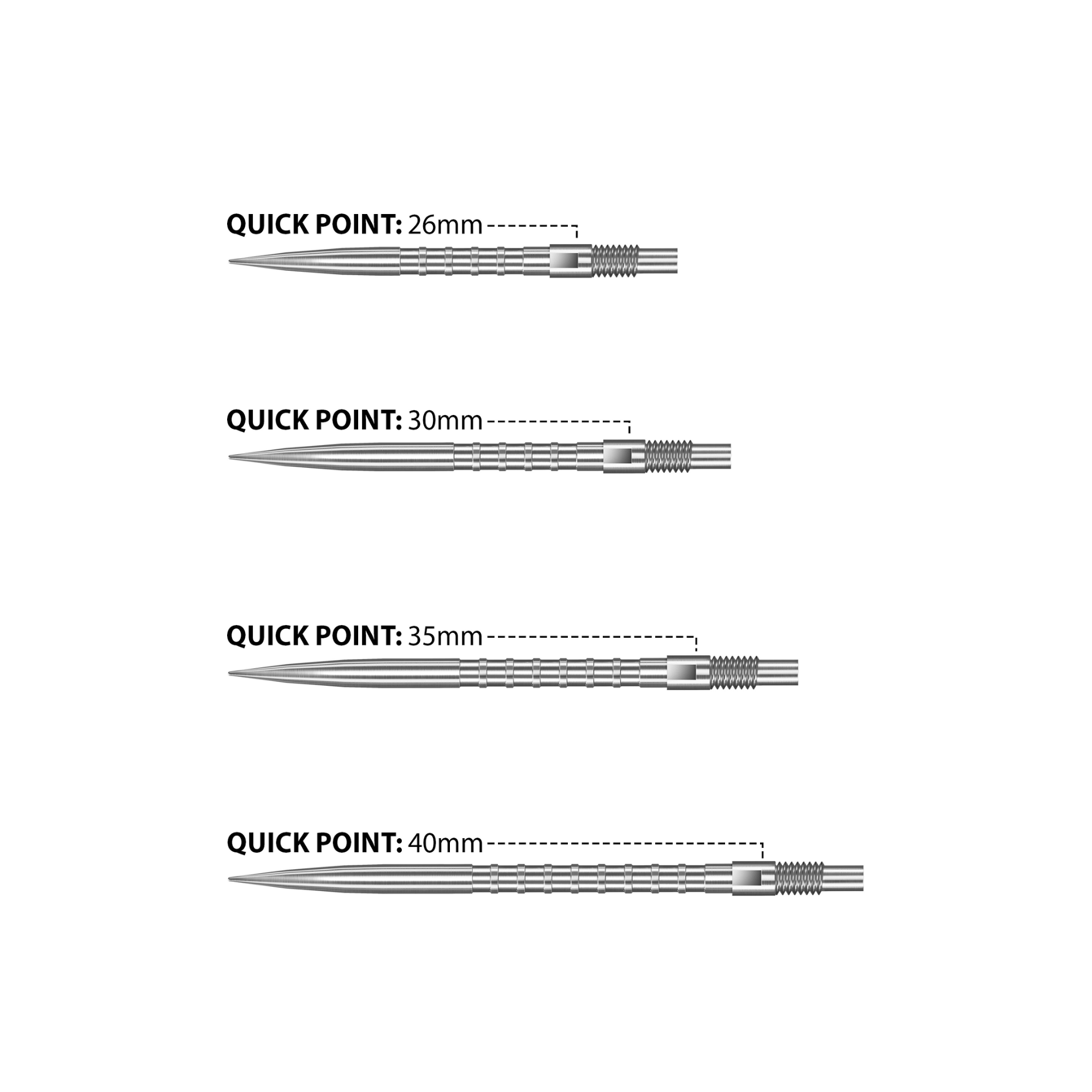 Harrows Heavy Metal Quick Point Spitzen Silver Maße