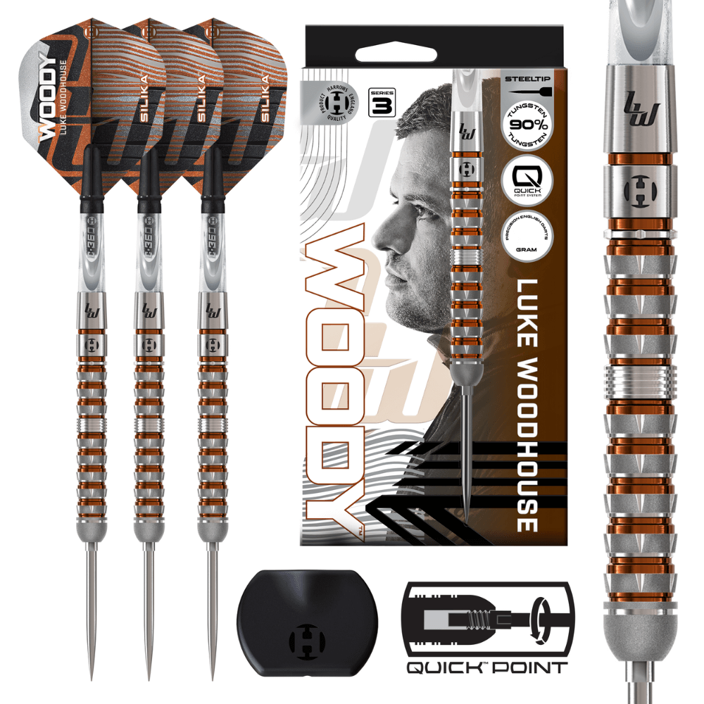 Harrows Luke Woodhouse Series 3 QP Steeldarts Lieferumfang