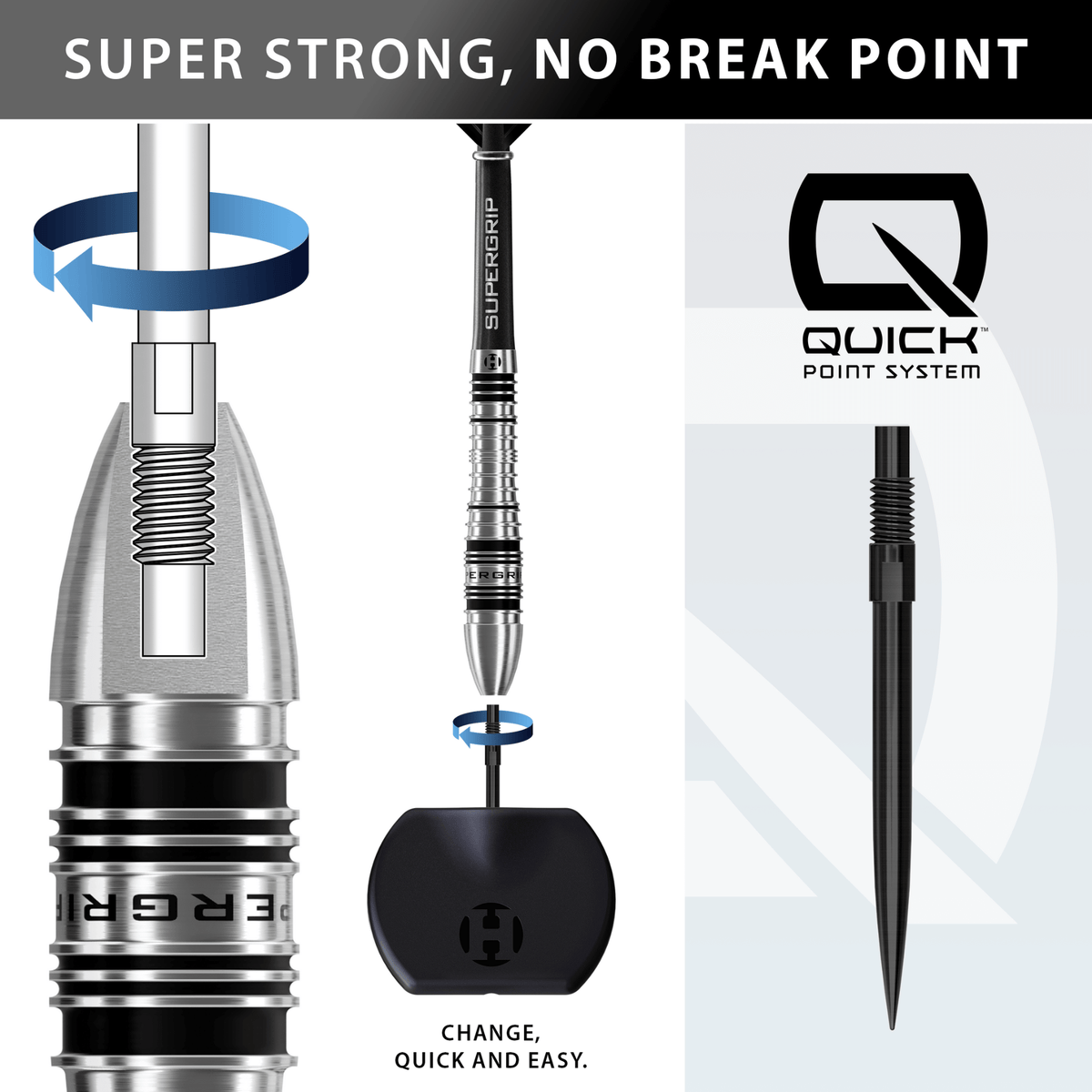Harrows Supergrip Bomb Quick Point Steeldarts Details Quick Point