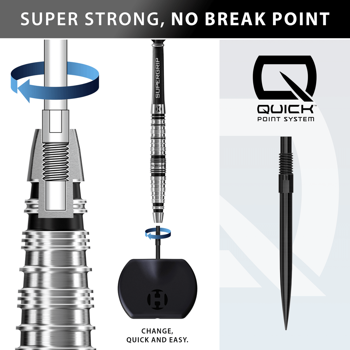 Harrows Supergrip Torpedo Quick Point Steeldarts Details Quick Point