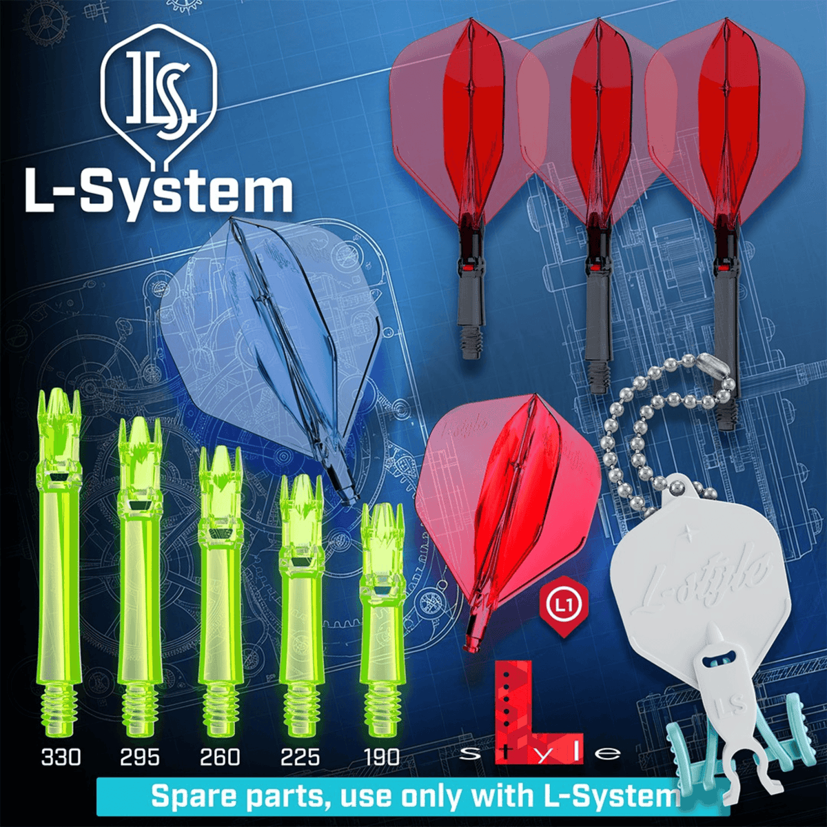 L-Style L-System Spare Flight L1 Neon Yellow - 1 Stück Auswahl