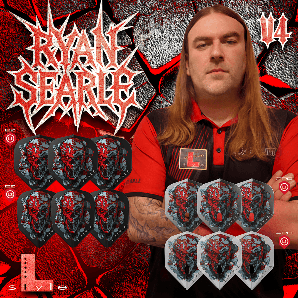 L-Style L3EZ Ryan Searle V4 Black Flights Player