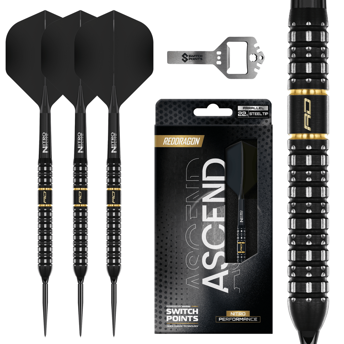 Red Dragon Ascend Parallel Switch Point Steeldarts Verpackung