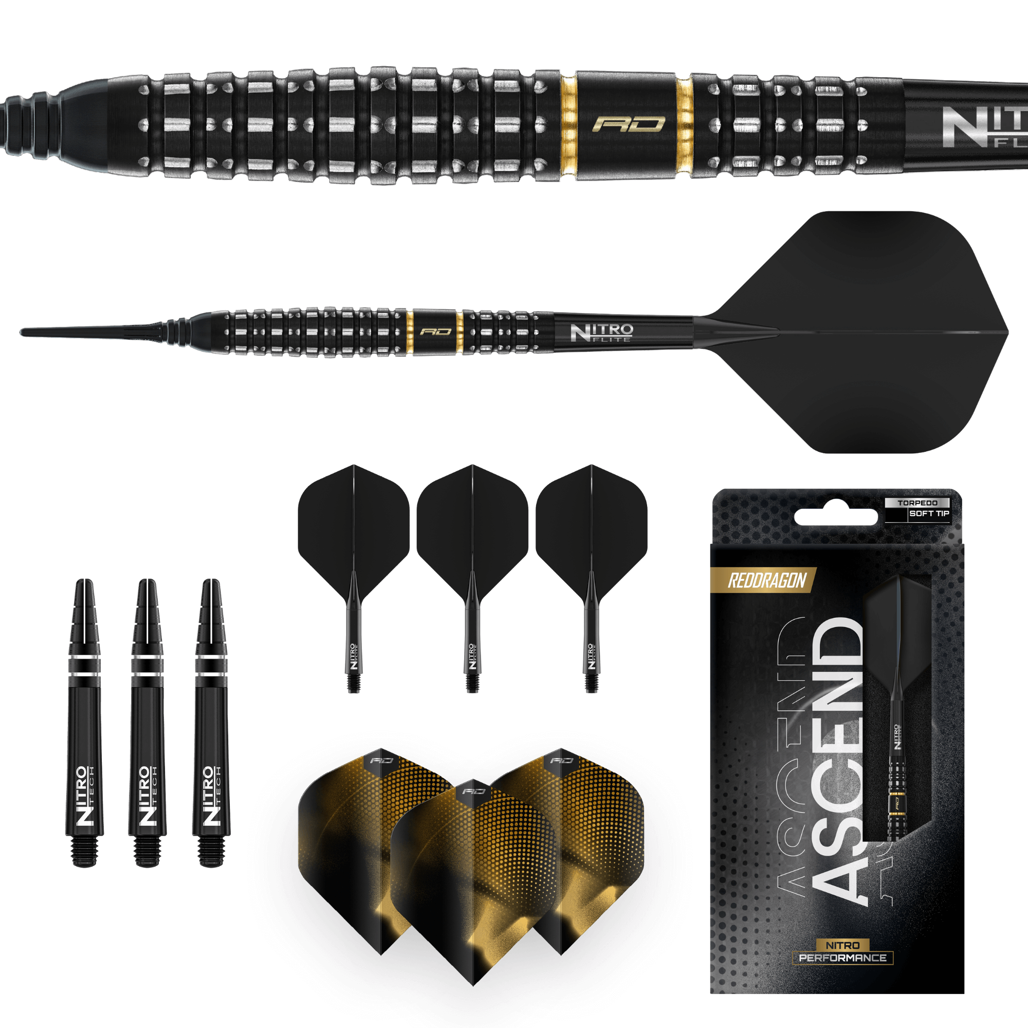 Red Dragon Ascend Torpedo Softdarts Packungsinhalt