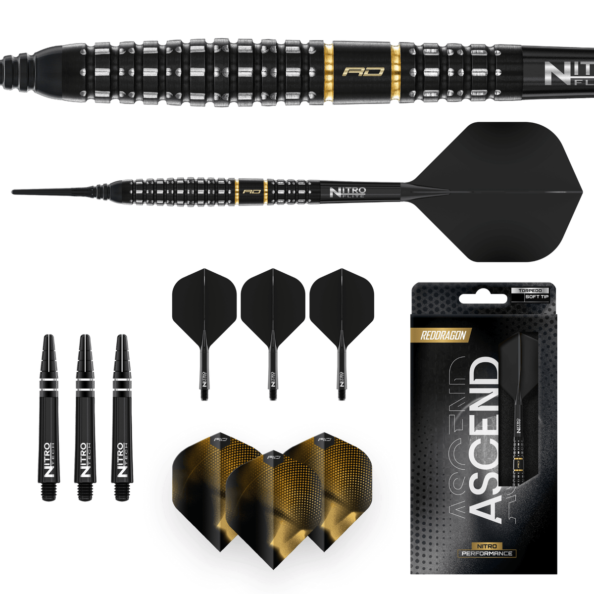 Red Dragon Ascend Torpedo Softdarts Packungsinhalt