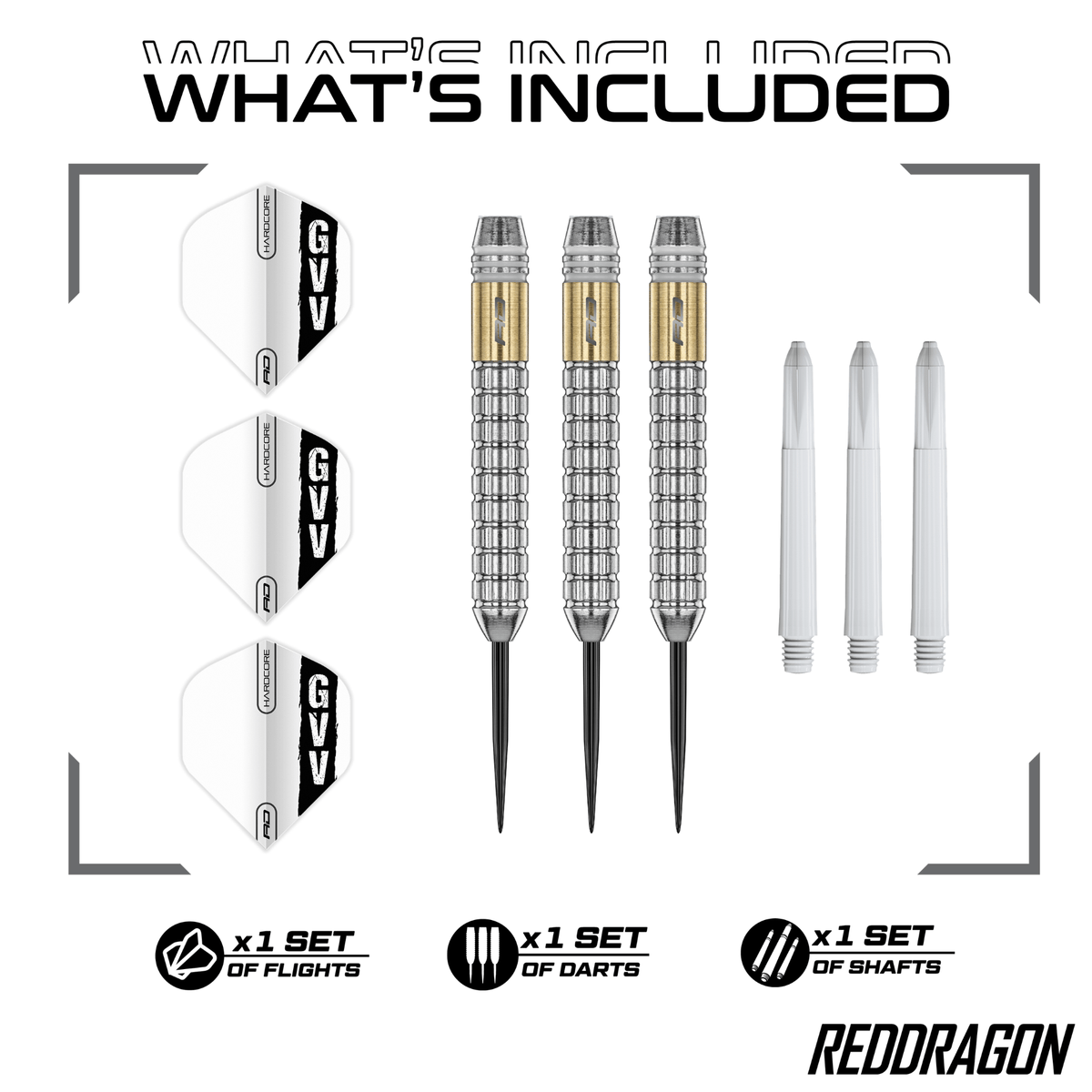 Red Dragon Gian van Veen SE Brass Steeldarts Lieferumfang