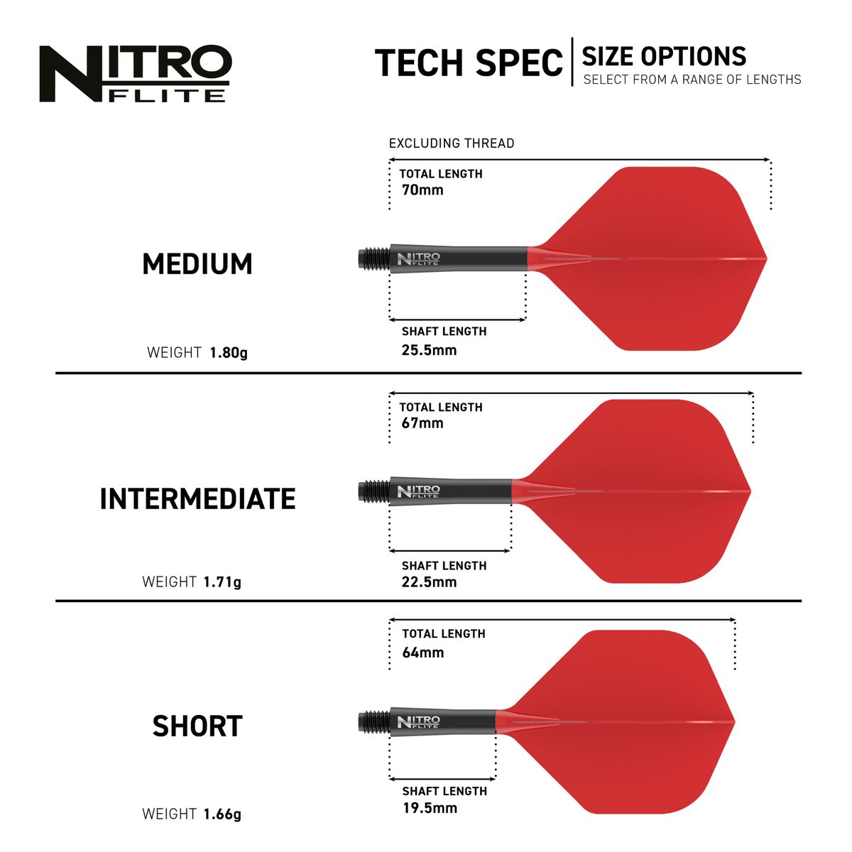 Red Dragon Nitro Flite System Black & Red Maße