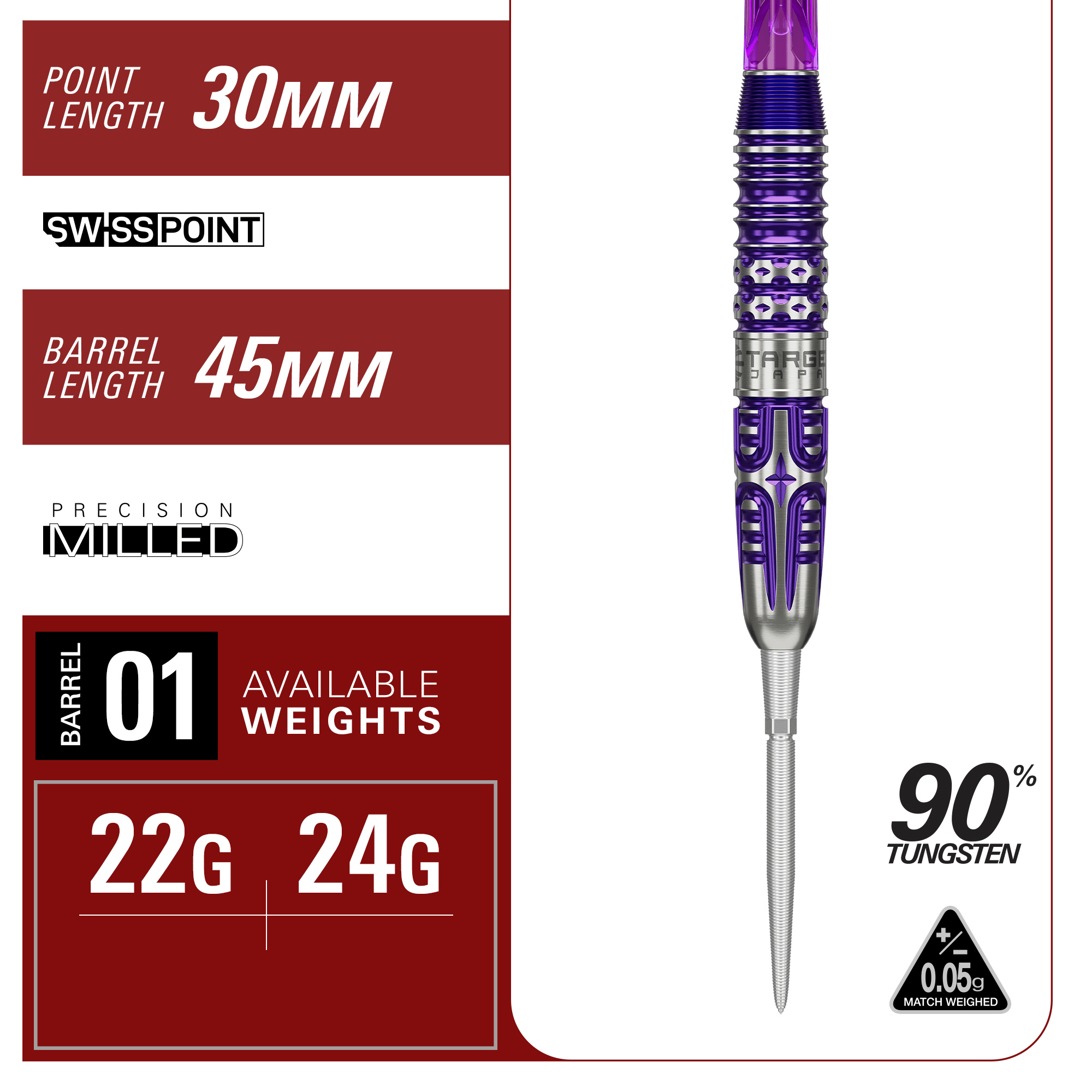 Target Japan Kasumi Sato Endeavour Gen 3 Steeldarts Maße Barrel