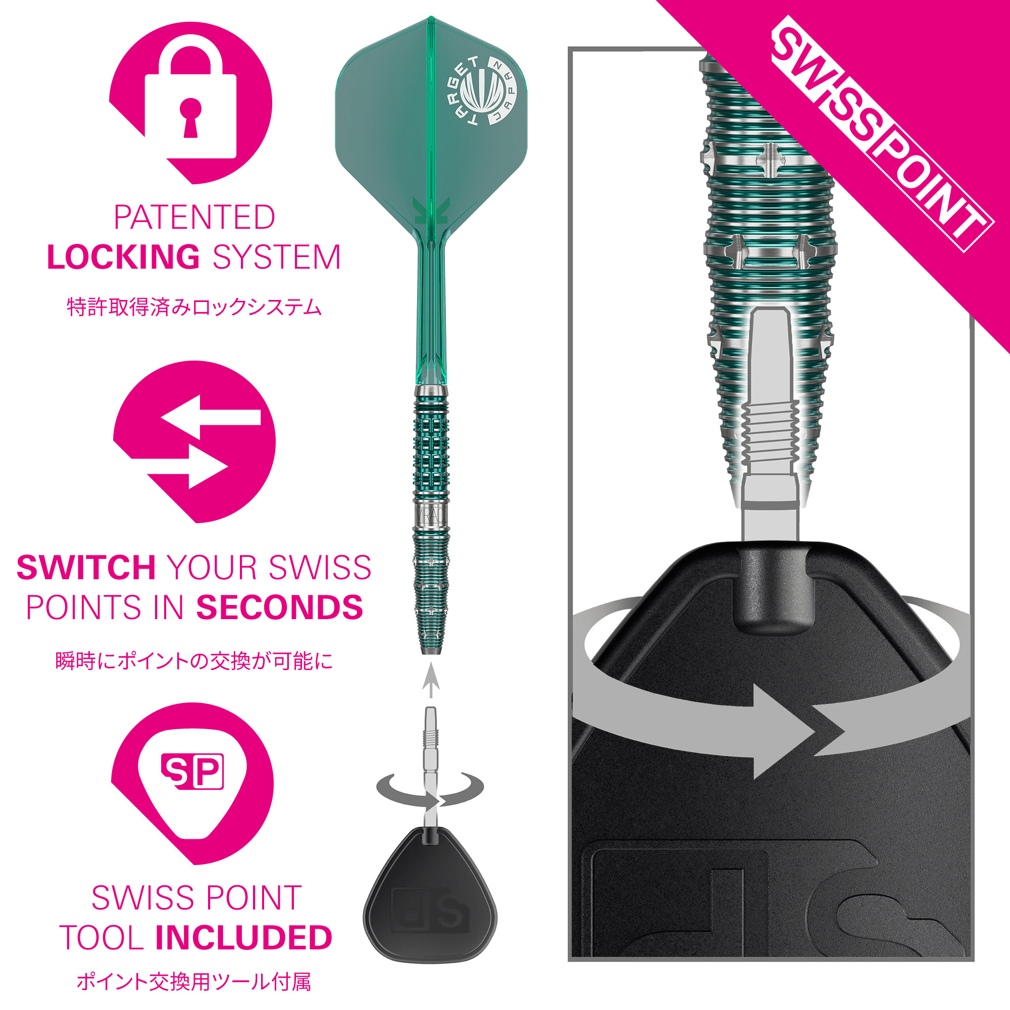 Target Japan Mikuru Suzuki The Miracle Gen 7 Steeldarts Swiss Point Tool