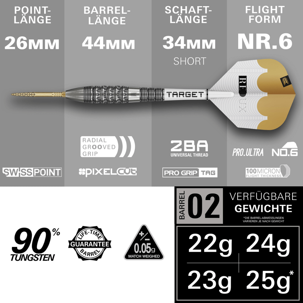 Target Redux 02 Swiss Point Steeldarts Längen