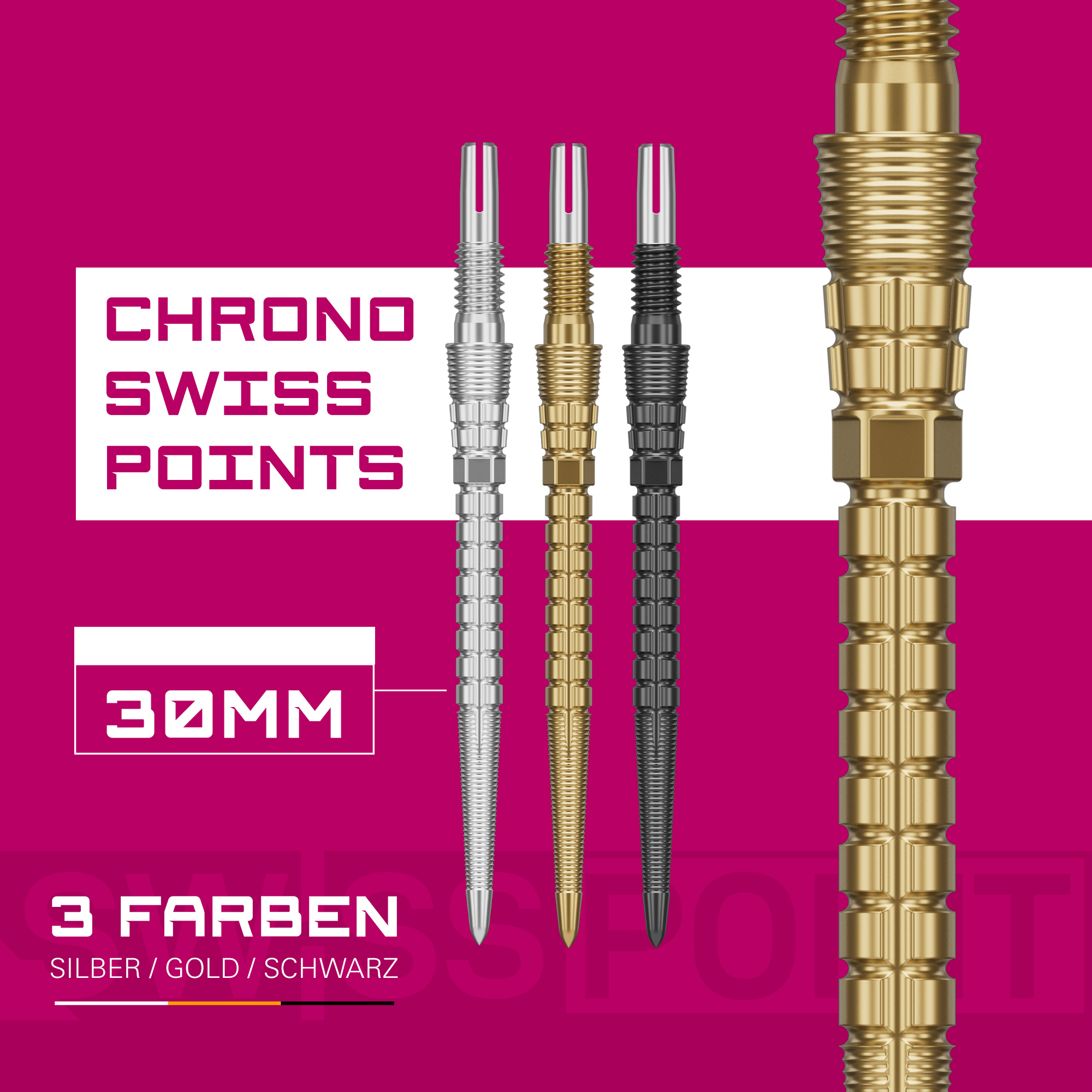 Target Swiss Point Storm Chrono Spitzen - Schwarz Farben