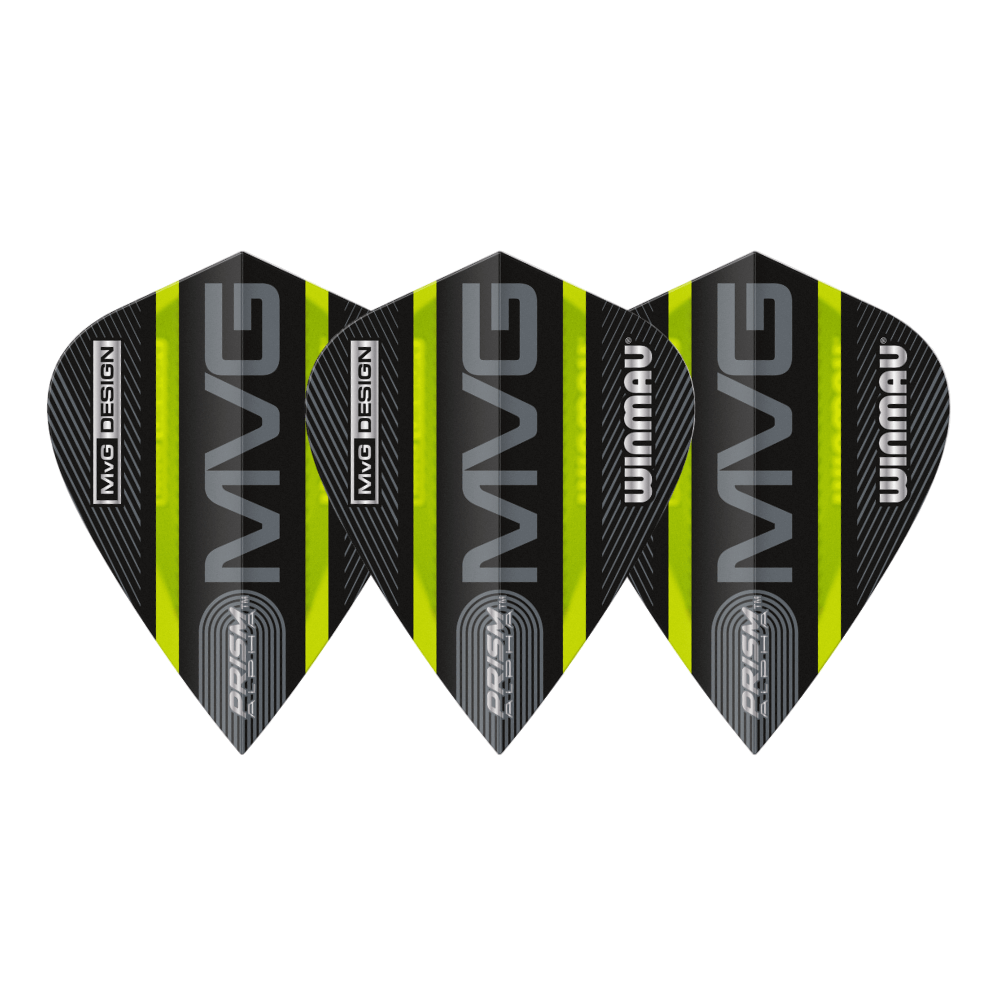 Winmau Alpha Kite MVG Black Green Flights Set