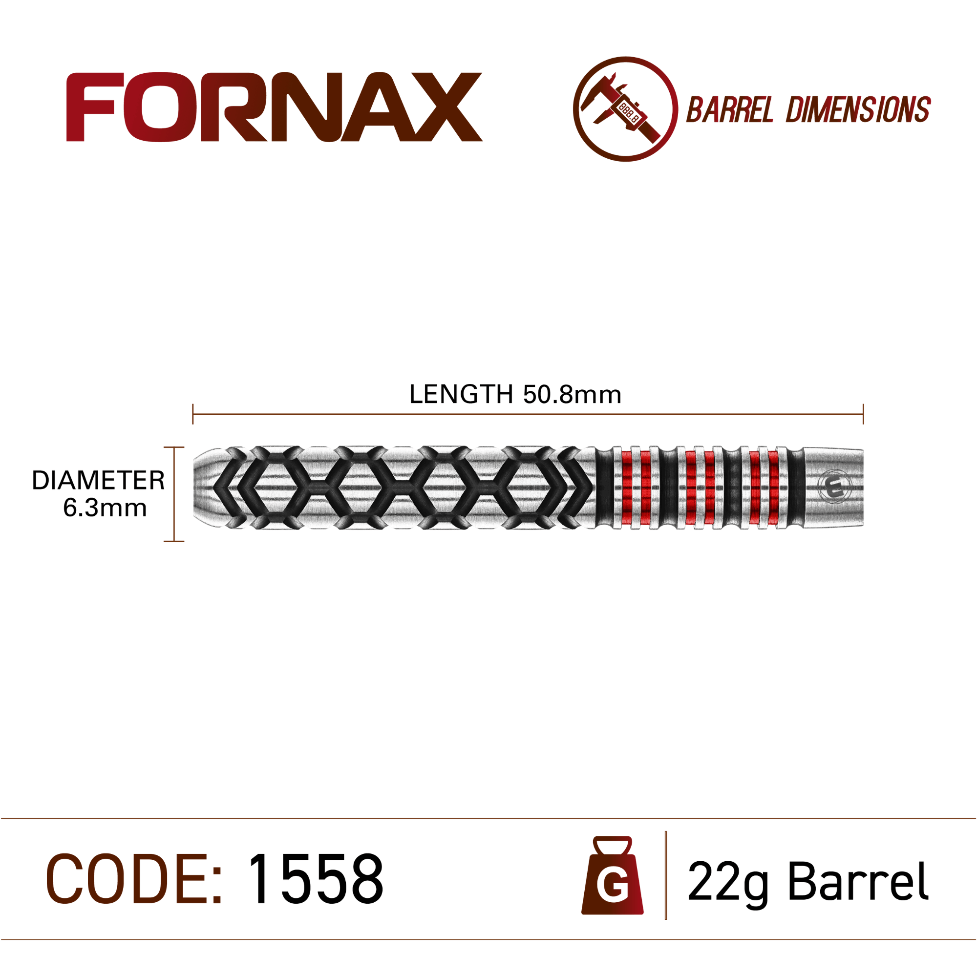 Winmau Fornax Parallel Switch Point Steeldarts Maße 22g