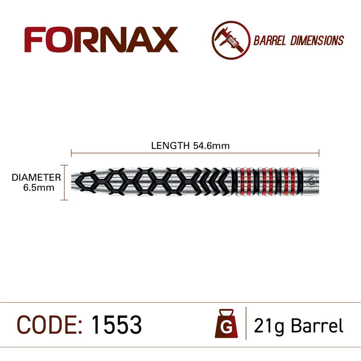 Winmau Fornax Tapered Switch Point Steeldarts Maße 21g