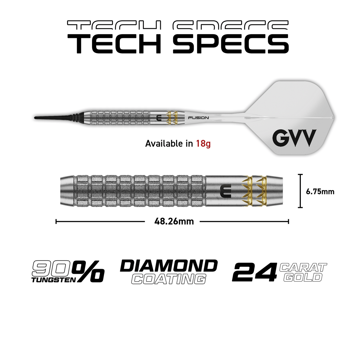 Winmau GVV W-MAX Softdarts Maße