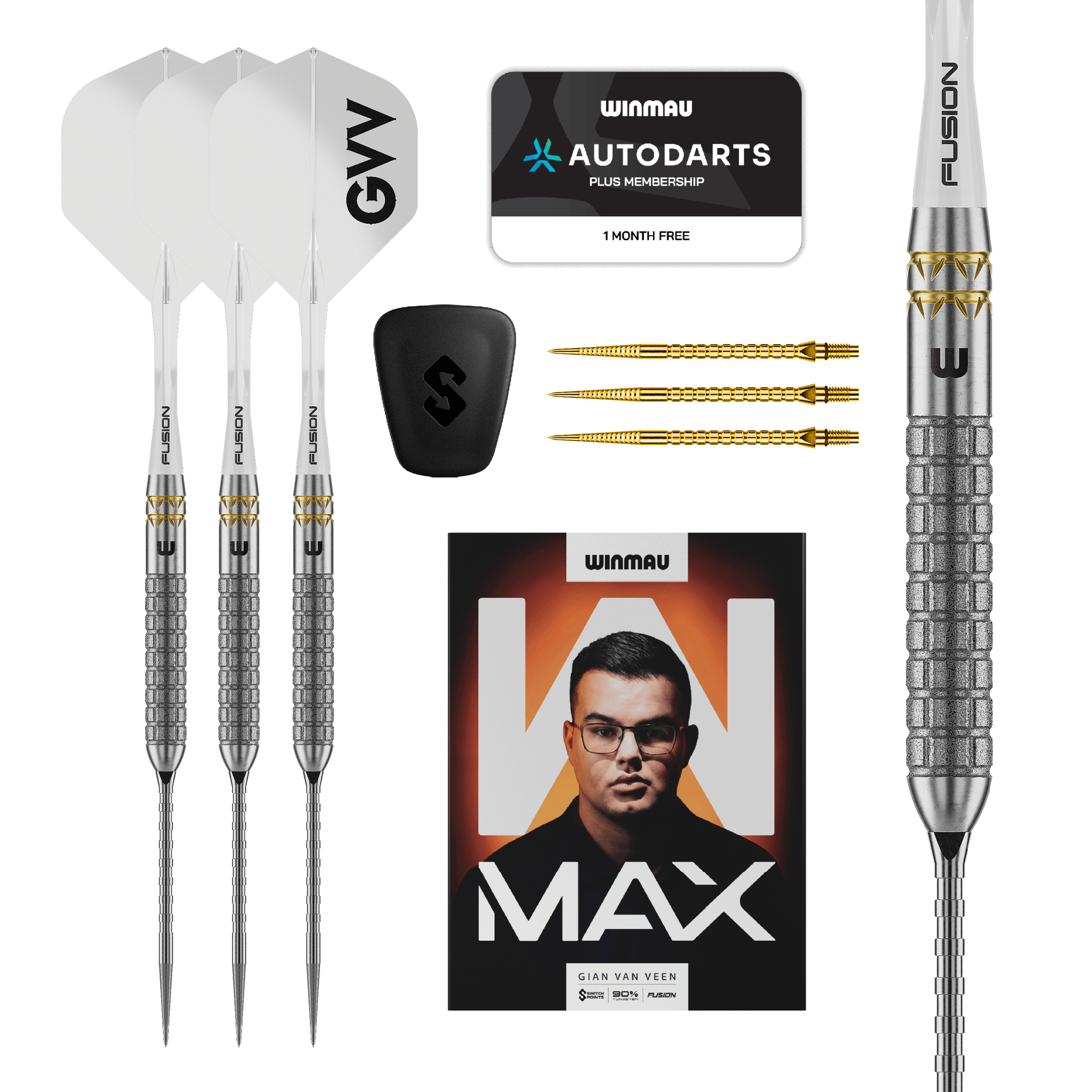 Winmau GVV W-MAX Switch Point Steeldarts Verpackung