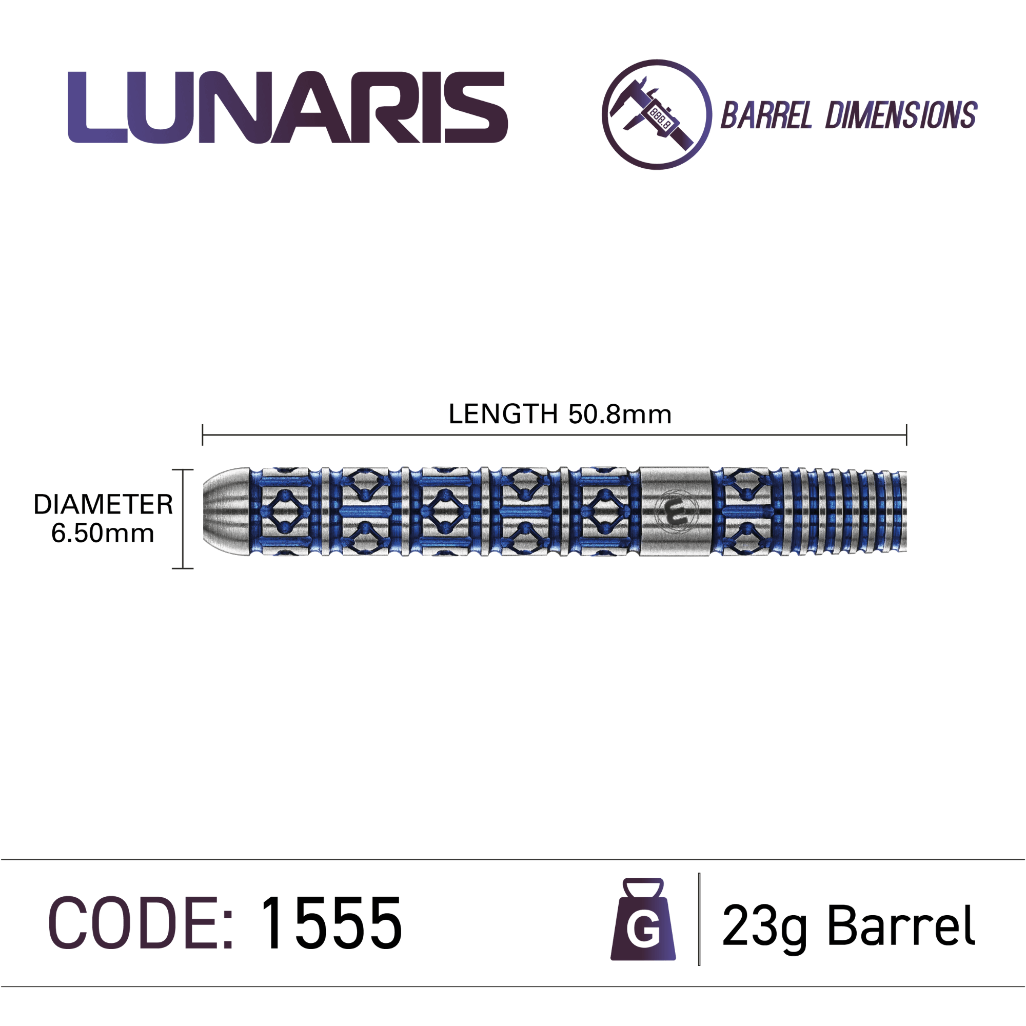 Winmau Lunaris Parallel Switch Point Steeldarts Maße 23g