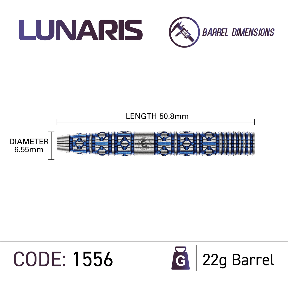 Winmau Lunaris Tapered Switch Point Steeldarts Maße 22g