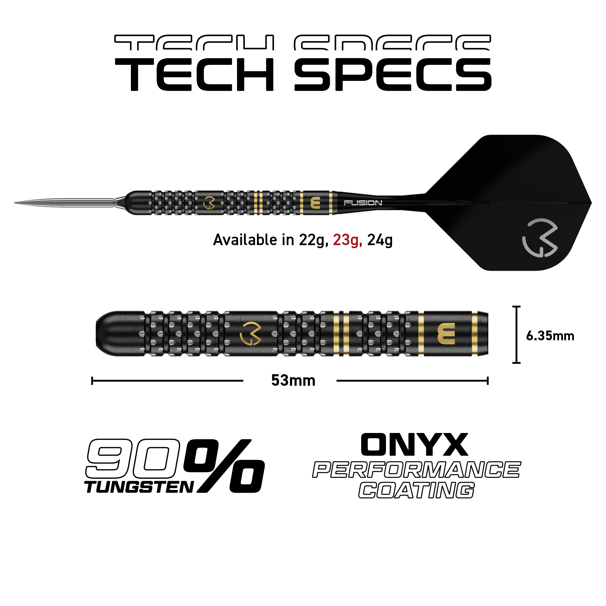 Winmau MVG W-MAX Switch Point Steeldarts Maße 23g