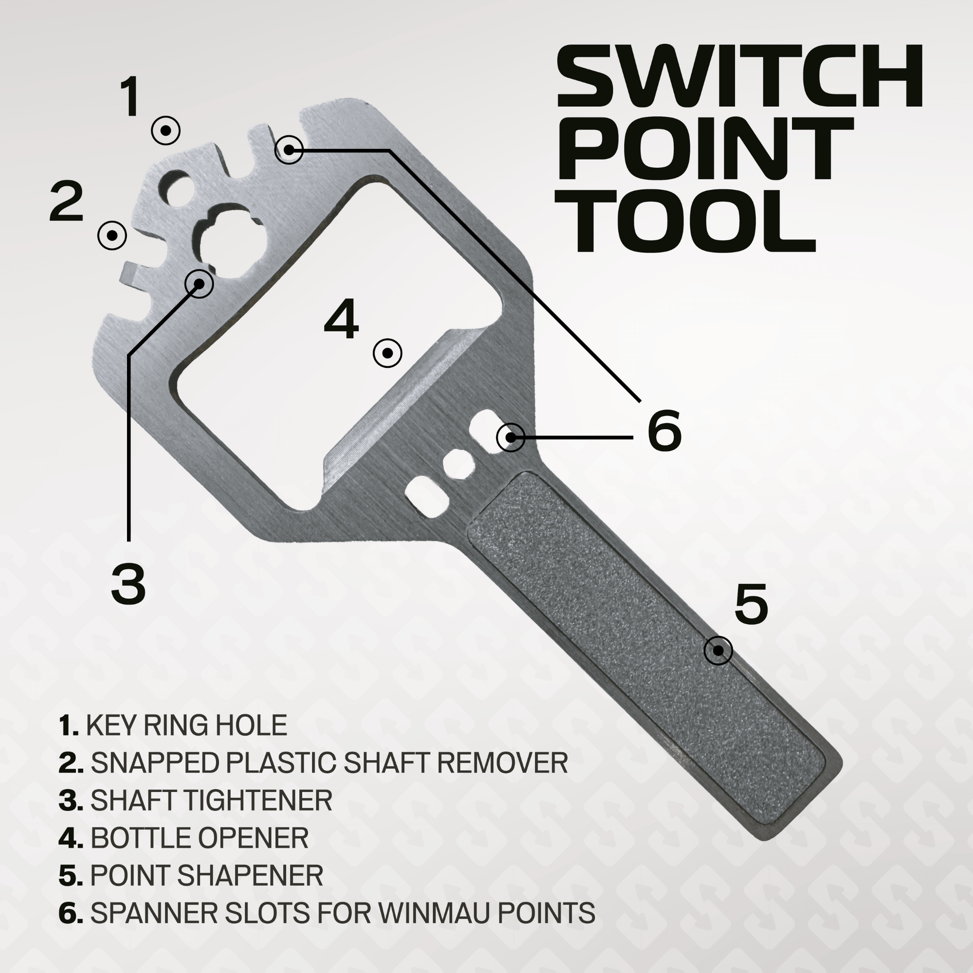 Winmau Switch Point Groove Silver Effect Spitzen Switch Point Tool