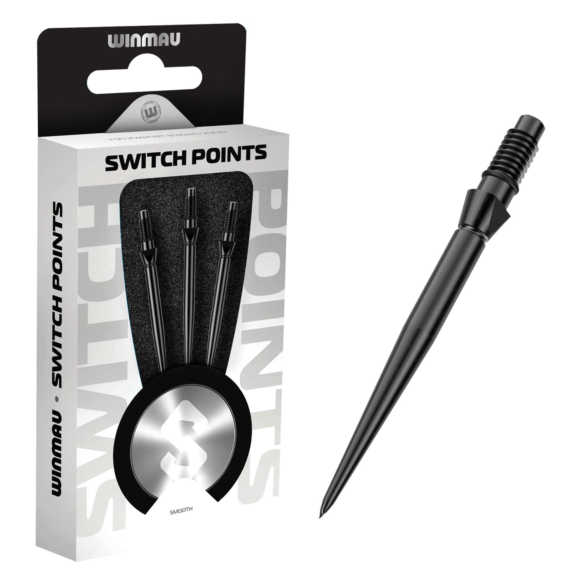 Winmau Switch Point Smooth Black Spitzen Verpackung