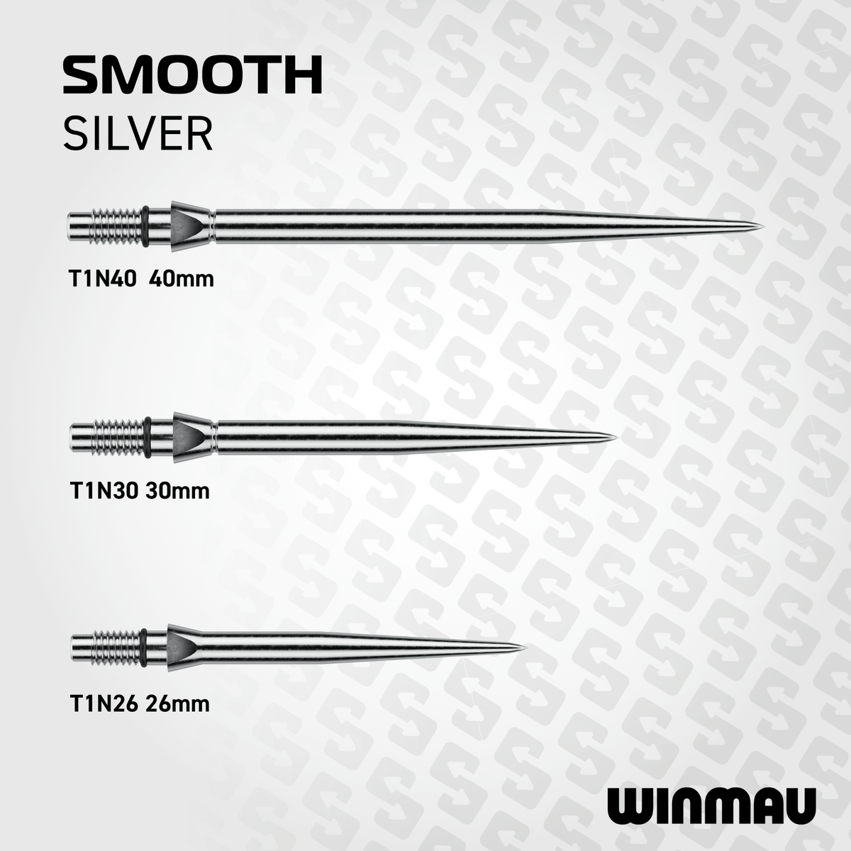 Winmau Switch Point Smooth Silver Effect Spitzen Maße