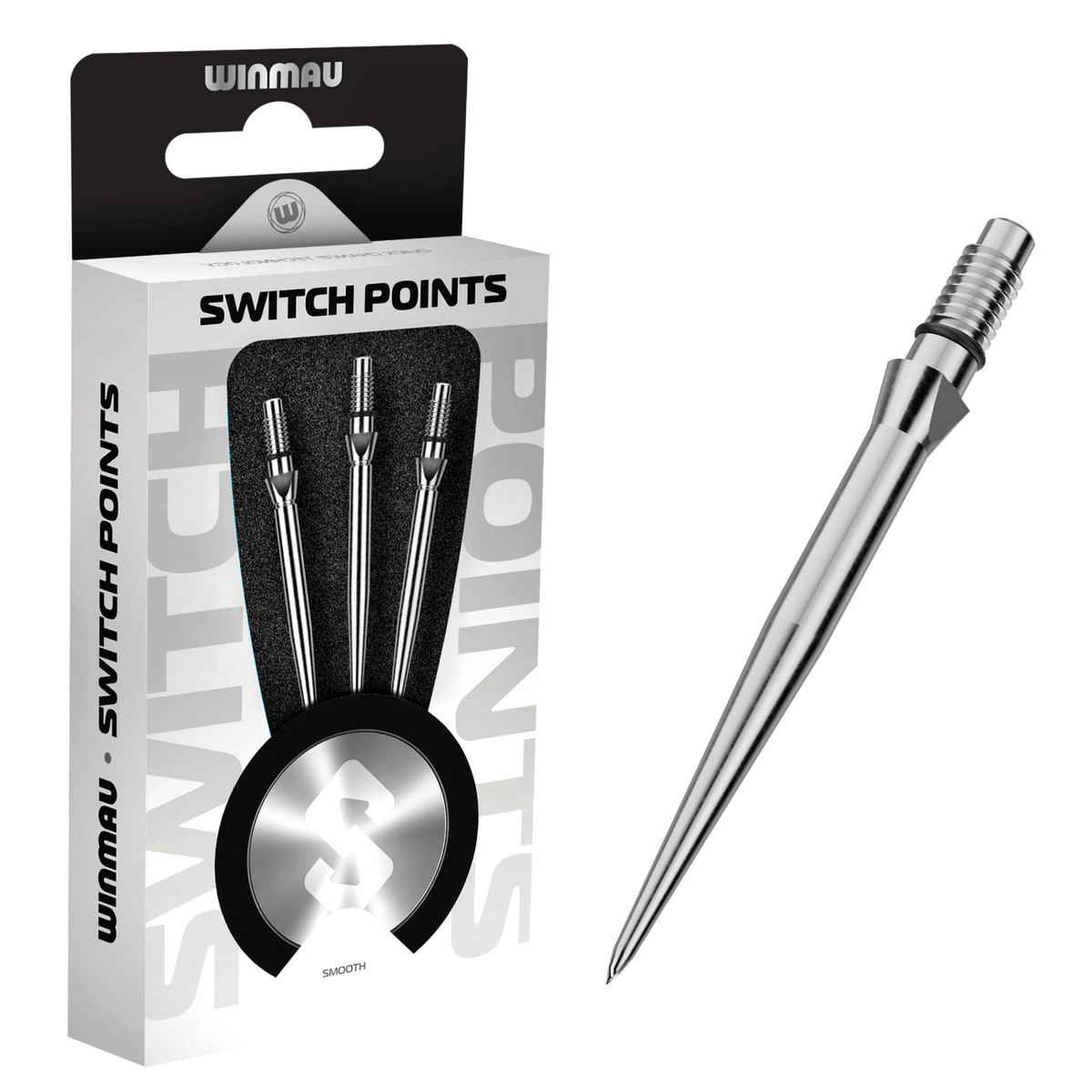 Winmau Switch Point Smooth Silver Effect Spitzen Verpackung