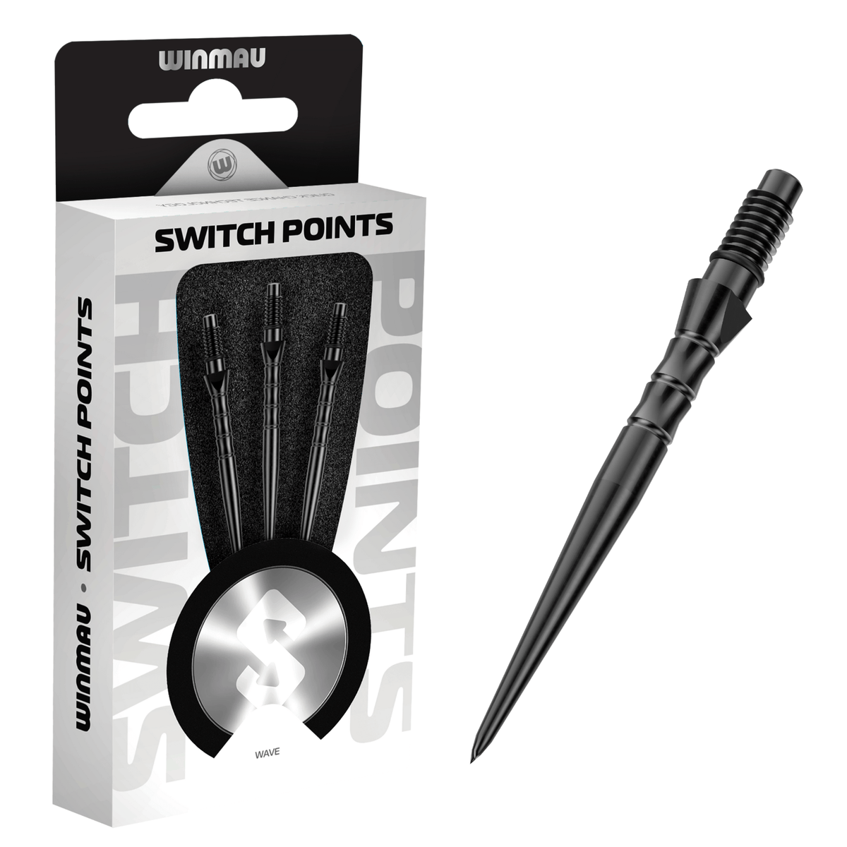 Winmau Switch Point Wave Black Spitzen Verpackung